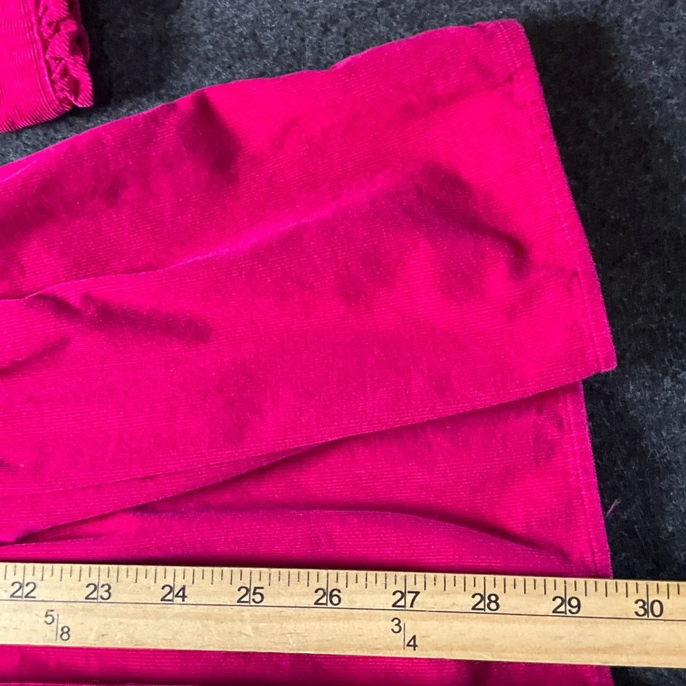 Ralph Lauren Corduroy Dress Kids 12 Pink Ruffle Drop Waist Preppy Dark Academia